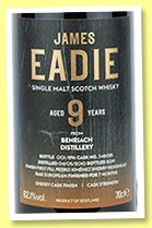 Benriach 9 yo 2010/2019 (62.1%, James Eadie, European Oak Pedro Ximenez Sherry Hogshead finish, cask #348035) Benriach 9 yo 2010/2019 (62.1%, James Eadie, European Oak Pedro Ximenez Sherry Hogshead finish, cask #348035)