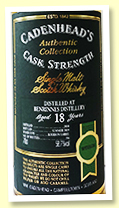 Benrinnes 18 yo 2000/2019 (58.7%, Cadenhead Authentic Collection, bourbon barrel, 186 bottles) Benrinnes 18 yo 2000/2019 (58.7%, Cadenhead Authentic Collection, bourbon barrel, 186 bottles)