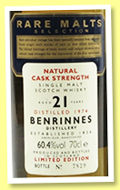 Benrinnes 21 yo 1974/1996 (60.4%, OB, Rare Malts) Benrinnes 21 yo 1974/1996 (60.4%, OB, Rare Malts)