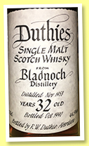 Bladnoch 32 yo 1958/1990 (44.5%, Duthies) Bladnoch 32 yo 1958/1990 (44.5%, Duthies)