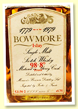 Bowmore 1969/1979 ‘Bicentenary’ (56.2%, OB, Fecchio & Frassa for Federico Minetti, cask #315, sherry, 300 bottles) Bowmore 1969/1979 ‘Bicentenary’ (56.2%, OB, Fecchio & Frassa for Federico Minetti, cask #315, sherry, 300 bottles)