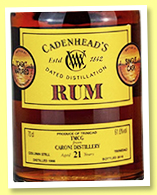 Caroni 21 yo 1998/2019 ‘TMCG’ (61.5%, Cadenhead, Trinidad) 
