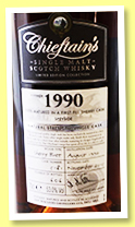 Chieftain’s Speyside 25 yo 1990/2015 (53%, Chieftain’s, 1st fill sherry butt, cask #5181, 606 bottles)