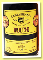 Dictador 39 yo 1980/2019 (59.9%, Cadenhead, Colombia, 282 bottles) 