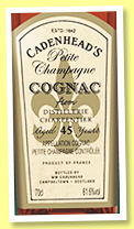 Distillerie Charpentier 45 yo (61.6%, Cadenhead, Cognac, Petite Champagne, 2019) Distillerie Charpentier 45 yo (61.6%, Cadenhead, Cognac, Petite Champagne, 2019)
