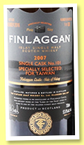 Finlaggan 2007/2016 (53.8%, Vintage Malt Whisky Company, for Taiwan, Hot Malt Co., hogshead, cask #101, 300 bottles) Finlaggan 2007/2016 (53.8%, Vintage Malt Whisky Company, for Taiwan, Hot Malt Co., hogshead, cask #101, 300 bottles)