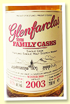 Glenfarclas 2003/2018 Family Casks (58.3%, OB, cask #1963, 4th fill butt, 612 bottles)