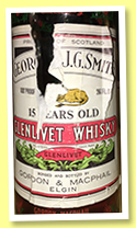 Glenlivet 15 yo (100°proof, Gordon & MacPhail, 26 2/3 fl.ozs, 1960s) Glenlivet 15 yo (100°proof, Gordon & MacPhail, 26 2/3 fl.ozs, 1960s)