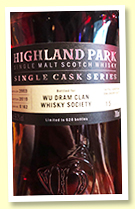 Highland Park 15 yo 2003/2019 (58.2%, OB for ‘Wu Dram Clan Whisky Society’, cask #6162, 1st fill Spanish oak sherry butt, 628 bottles) Highland Park 15 yo 2003/2019 (58.2%, OB for ‘Wu Dram Clan Whisky Society’, cask #6162, 1st fill Spanish oak sherry butt, 628 bottles)