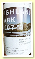 Highland Park 2007/2018 (53.7%, Duncan Taylor for Malt Whisky Hong Kong, cask #5022603, sherry octave finish, 103 bottles) Highland Park 2007/2018 (53.7%, Duncan Taylor for Malt Whisky Hong Kong, cask #5022603, sherry octave finish, 103 bottles)