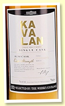 Kavalan 7 yo 2011/2019 (57.1%, OB for The Whisky Exchange ‘20th Anniversary’, cask #M111104011A, rum, 151 bottles) Kavalan 7 yo 2011/2019 (57.1%, OB for The Whisky Exchange ‘20th Anniversary’, cask #M111104011A, rum, 151 bottles)