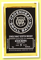 Knockdhu 9 yo 2010/2019 (56.2%, Cadenhead, Small Batch, 888 bottles) Knockdhu 9 yo 2010/2019 (56.2%, Cadenhead, Small Batch, 888 bottles)