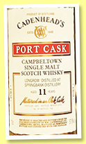 Longrow 11 yo 2007/2019 (57.8%, Cadenhead, Port Cask, refill Port pipe, 708 bottles) Longrow 11 yo 2007/2019 (57.8%, Cadenhead, Port Cask, refill Port pipe, 708 bottles)