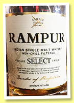 Rampur ‘Vintage Select Casks’ (43%, OB, India, 2019) 