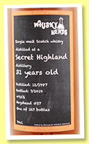 Secret Highland 31 yo 1987/2019 (49.6%, Whisky Nerds, hogshead, cask #27, 167 bottles) 