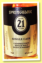 Springbank 21 yo (47.5%, OB, Taiwan Edition, single cask, oloroso, 2016)