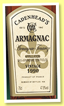 Armagnac Ténarèze 1990/2019 (47.8%, Cadenhead, 456 bottles) Armagnac Ténarèze 1990/2019 (47.8%, Cadenhead, 456 bottles)