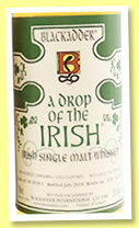 A Drop of The Irish (59.6%, Blackadder, hogshead, cask #DI 2018-1, 333 bottles, 2018)