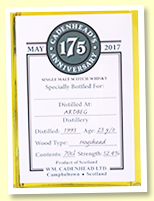 Ardbeg 23 yo 1993/2017 (52.4%, Cadenhead, 175th Anniversary Tasting Session, bourbon hogshead) Ardbeg 23 yo 1993/2017 (52.4%, Cadenhead, 175th Anniversary Tasting Session, bourbon hogshead)