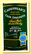 Ardbeg 26 yo 1993/2020 (53.7%, Cadenhead, Authentic Collection, bourbon hogshead, 240 bottles) Ardbeg 26 yo 1993/2020 (53.7%, Cadenhead, Authentic Collection, bourbon hogshead, 240 bottles)