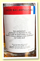 Bas Armagnac 25 yo 1994/2020 (55.1%, Adelphi, French oak barrique) Bas Armagnac 25 yo 1994/2020 (55.1%, Adelphi, French oak barrique)