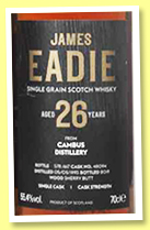 Cambus 26 yo 1993/2019 (55.4%, James Eadie, sherry, cask #48094, 617 bottles) Cambus 26 yo 1993/2019 (55.4%, James Eadie, sherry, cask #48094, 617 bottles)
