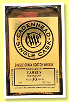 Cambus 30 yo 1988/2019 (46.1%, Cadenhead, Single Cask, bourbon hogshead, 300 bottles) Cambus 30 yo 1988/2019 (46.1%, Cadenhead, Single Cask, bourbon hogshead, 300 bottles)
