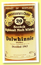 Dalwhinnie 20 yo 1963 (40%, Gordon & MacPhail, Connoisseurs Choice, old brown label, +/-1983) Dalwhinnie 20 yo 1963 (40%, Gordon & MacPhail, Connoisseurs Choice, old brown label, +/-1983)