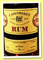 Dictador 26 yo 1993/2019 (65.3%, Cadenhead, Colombia)