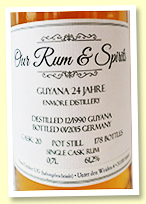 Enmore 24 yo 1990/2015 (61.2%, Our & Spirits, Guyana, cask #20, 178 bottles) Enmore 24 yo 1990/2015 (61.2%, Our & Spirits, Guyana, cask #20, 178 bottles)
