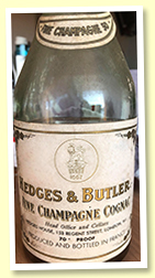 Fine Champagne 50 yo (70 proof, Hedges & Butler, 1960s) Fine Champagne 50 yo (70 proof, Hedges & Butler, 1960s)