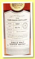 Glen Elgin 20 yo 1997/2018 (55.7%, Gordon & MacPhail, Connoisseurs Choice, 1st fill sherry butt, #18/003, 602 bottles) Glen Elgin 20 yo 1997/2018 (55.7%, Gordon & MacPhail, Connoisseurs Choice, 1st fill sherry butt, #18/003, 602 bottles)