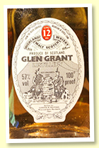 Glen Grant 12 yo (100 proof / 57%, Gordon & MacPhail, miniature, c1980) Glen Grant 12 yo (100 proof / 57%, Gordon & MacPhail, miniature, c1980)