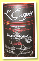 Glen Moray 2007/2017 (61.7%, L’Esprit, bourbon, cask #5719, 194 bottles)