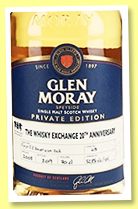 Glen Moray 2008/2019 (52.8%, OB for The Whisky Exchange’s 20th Anniversary, first fill American oak, cask #613, 186 bottles) Glen Moray 2008/2019 (52.8%, OB for The Whisky Exchange’s 20th Anniversary, first fill American oak, cask #613, 186 bottles)