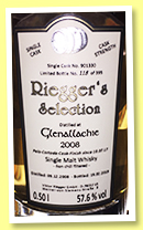Glenallachie 2008/2019 (57.6%, Riegger’s Selection, Palo Cortado finish, cask #901330, 395 bottles)
