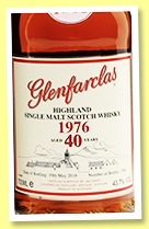 Glenfarclas 40 yo 1976/2016 (43.7%, OB, Oloroso sherry, 1500 bottles) Glenfarclas 40 yo 1976/2016 (43.7%, OB, Oloroso sherry, 1500 bottles)