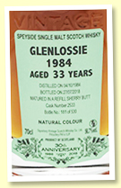 Glenlossie 33 yo 1984/2018 (56.7%, Signatory Vintage 30th Anniversary, cask #2533, refill sherry butt, 530 bottles)
