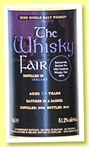 Ireland 15 yo 2002/2018 (51.2%, The Whisky Fair 2019, Irish, barrel) Ireland 15 yo 2002/2018 (51.2%, The Whisky Fair 2019, Irish, barrel)