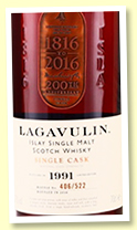 Lagavulin 1991/2016 (52.7%, OB ‘200th Anniversary’, sherry butt, 522 bottles) Lagavulin 1991/2016 (52.7%, OB ‘200th Anniversary’, sherry butt, 522 bottles)
