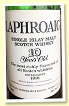 Laphroaig 10 yo (43%, OB, US import Hiram Walker, late 1980s)