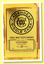 Littlemill 28 yo 1990/2019 (50.7%, Cadenhead, Single Cask, bourbon hogshead, 282 bottles) Littlemill 28 yo 1990/2019 (50.7%, Cadenhead, Single Cask, bourbon hogshead, 282 bottles)