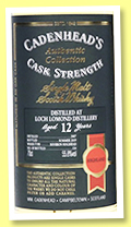 Loch Lomond 12 yo 2007/2019 (55.8%, Cadenhead, Authentic Collection, bourbon hogshead, 324 bottles)