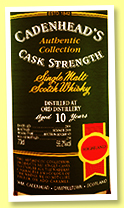 Ord 10 yo 2008/2019 (56.2%, Cadenhead, Authentic Collection, bourbon hogshead, 234 bottles)