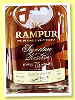 Rampur ‘Signature Reserve’ (43.9%, OB, India, decanter, cask #1292, 150 bottles, 2019) Rampur ‘Signature Reserve’ (43.9%, OB, India, decanter, cask #1292, 150 bottles, 2019)