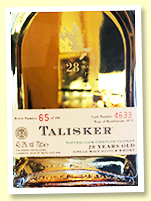 Talisker 28 yo 1973/2001 (43.3%, OB for Oddbins, 100 bottles)