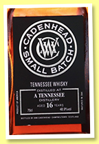 Tennessee Whisky 16 yo 2003/2019 (48.9%, Cadenhead, bourbon, Small Batch, 282 bottles) Tennessee Whisky 16 yo 2003/2019 (48.9%, Cadenhead, bourbon, Small Batch, 282 bottles)