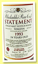Tomatin 24 yo 1993/2017 (53.2%, Blackadder, Raw Cask Statement, hogshead, sherry finish, cask #9727, 190 bottles) Tomatin 24 yo 1993/2017 (53.2%, Blackadder, Raw Cask Statement, hogshead, sherry finish, cask #9727, 190 bottles)