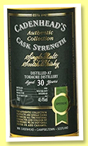 Tormore 30 yo 1988/2019 (48.4%, Cadenhead, Authentic Collection, hogshead, 162 bottles) 