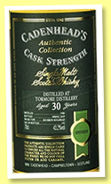 Tormore 30 yo 1988/2019 (43.2%, Cadenhead, Authentic Collection, burbon hogshead, 132 bottles)